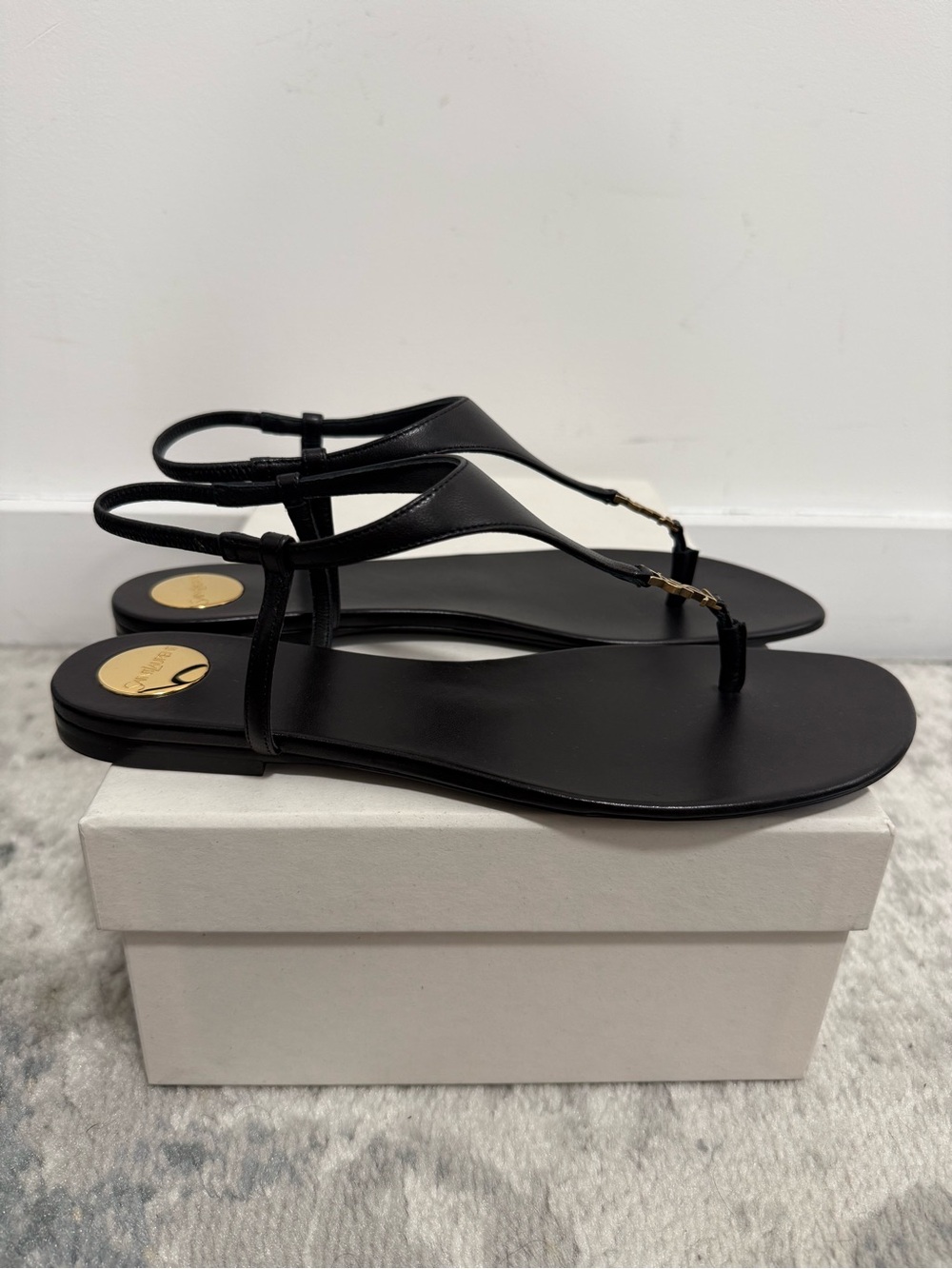Saint Laurent Cassandra Logo Plaque Sandals - Brand New - Size 38 EU / 8 US - Picture 3 of 7